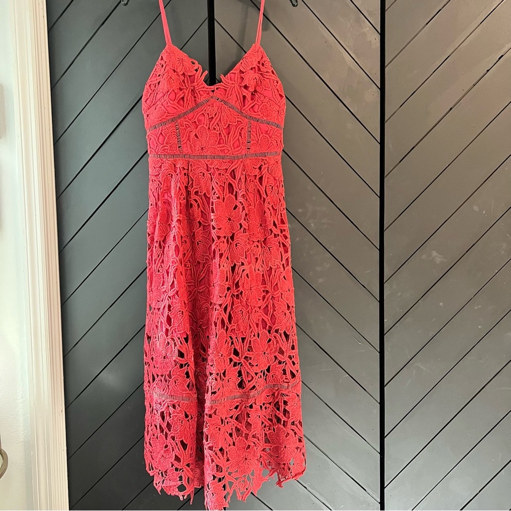 Free People Rust Crochet Lace Dress